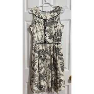 Adorable pinup dress with skeleton print, great for Halloween!